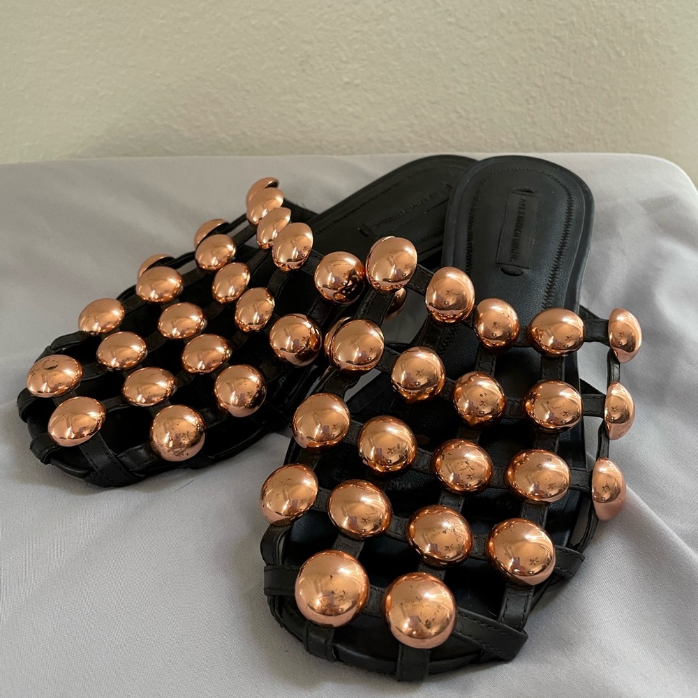 Alexander wang Amelia slides with pink studs